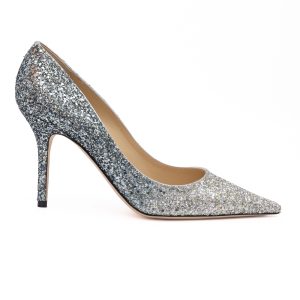Silver Coarse Glitter Degrade Agnes Pumps