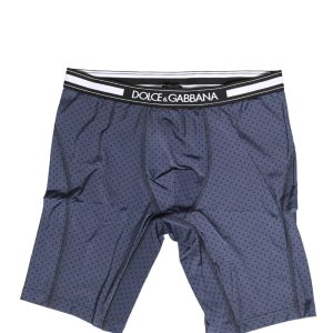 Dark Blue Polka Dots Men Bike Shorts Underwear