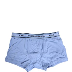Light Blue Cotton Men Regular Boxer Underwear