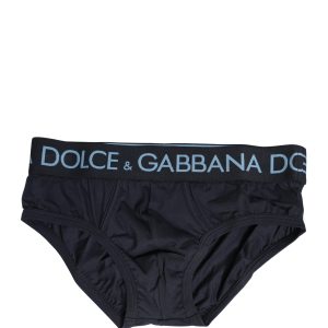 Dark Blue Logo Waistband Men Briefs Underwear