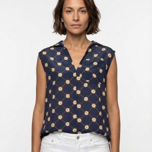 Blue Silk Pattern Shirt