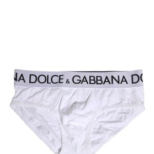 White Cotton Stretch Regular Brief Underwear