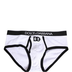 White Cotton Ribbed Men Brando Brief Underwear