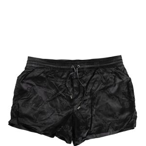 Black Logo Drawstring Beachwear Shorts Swimwear