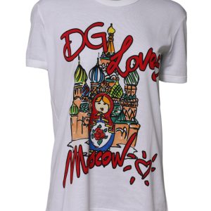White DG Loves Moscow Print Cotton  T-shirt