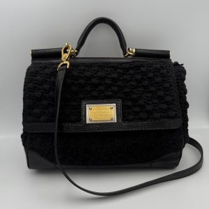 DOLCE & GABBANA Sicily Python and Macramé Handbag