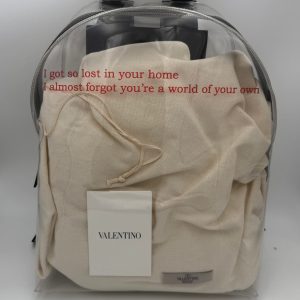 VALENTINO GARAVANI Leather and Transparent Plastic Backpack