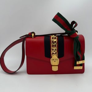 GUCCI SYLVIE Red Handbag
