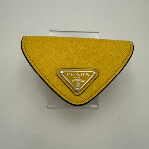 PRADA Saffiano Yellow Coin Purse