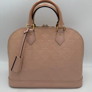 LOUIS VUITTON Alma MM Pink Patent Monogram Handbag