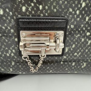 DOLCE & GABBANA Monica Python and Patent Handbag