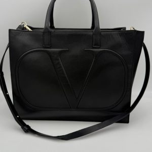 VALENTINO GARAVANI SHOPPING VLOGO Black Handbag
