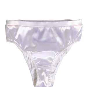 White Silk Satin Lingerie Panty Brief Underwear