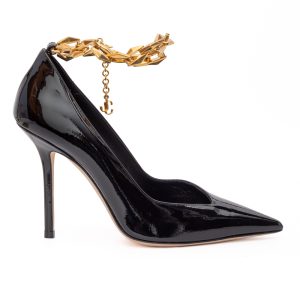 Black Patent Leather Diamond Talura 100 Pumps