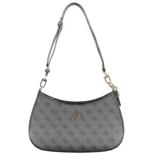 Black Polyurethane Women Handbag