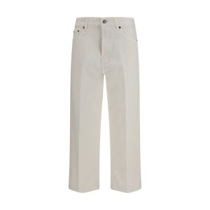 White Cotton Relaxed Fit Jeans