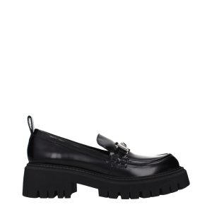 Black Leather Platform Loafers