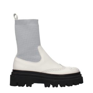 Gray Leather Chelsea Boots