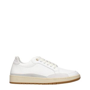 White Leather Low Top Sneakers