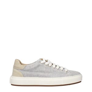 Gray Fabric Low Top Sneakers