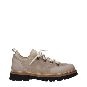 Beige Leather Low Top Sneakers