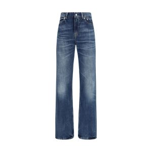Blue Cotton Bootcut Jeans