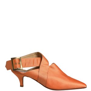 Orange Satin Sandals Shoes