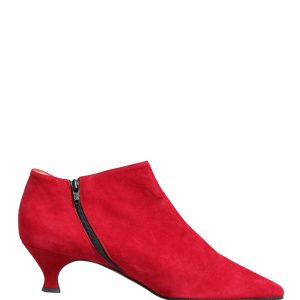 Red Suede Ankle Boots Shoes