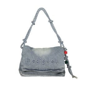 Blue Cotton Women Handbag
