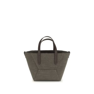 Bicolor Cotton Handbag