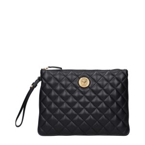 Black Leather Clutch Bag