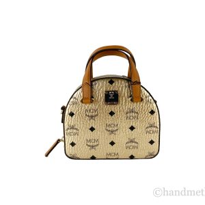 MCM Half Moon Mini Round Top Tote Crossbody Bag