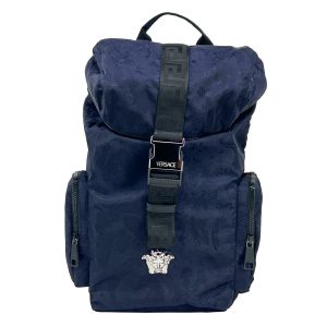 Versace Medusa Nylon Buckle Drawstring Backpack Bag