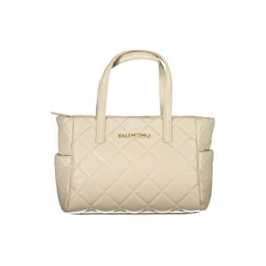 Beige Polyurethane Women Handbag