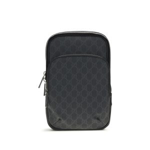 Black Polyurethane Shoulder Bag