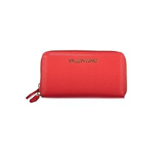 Red Polyurethane Women's Wallet