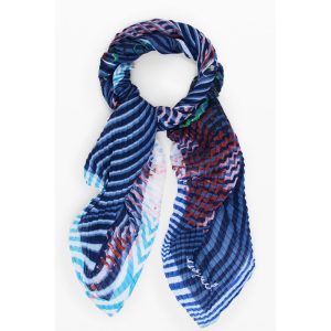 Blue Polyester Scarf