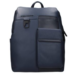 Blue Leather Backpack