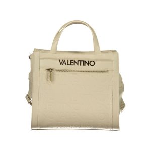 Beige Polyurethane Women Bag