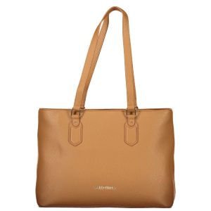 Brown Polyurethane Women's Bag