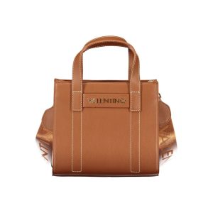 Brown Polyurethane Women Bag with Adjustable Straps