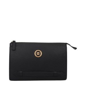 Black Leather Clutch Bag