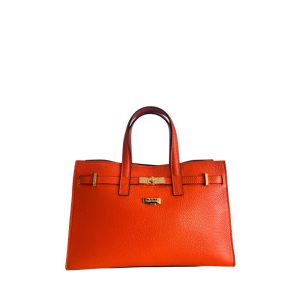 Orange Cowhide Shoulder Bag
