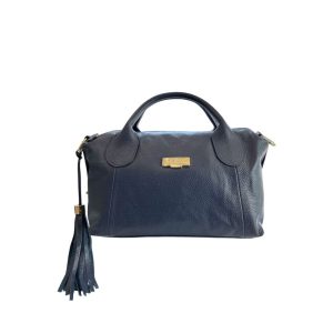 Blue Cowhide Shoulder Bag