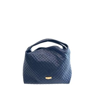 Blue Leather Women Handbag