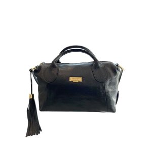 Black Cowhide Shoulder Bag