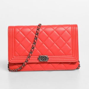 Chanel Boy Wallet on Chain Red Lambskin