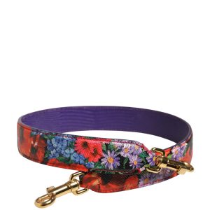 Multicolor Floral Leather Bag Accessory Shoulder Strap