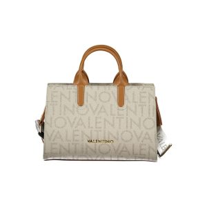 Beige Polyurethane Women's Bag with Handles and Pocket