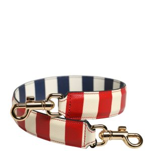 Multicolor Leather Striped Bag Accessory Shoulder Strap